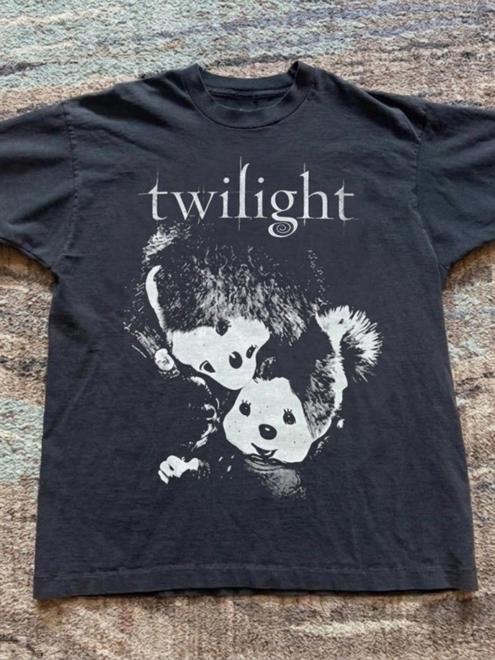Gildan Black Twilight Graphic Tee with White Print